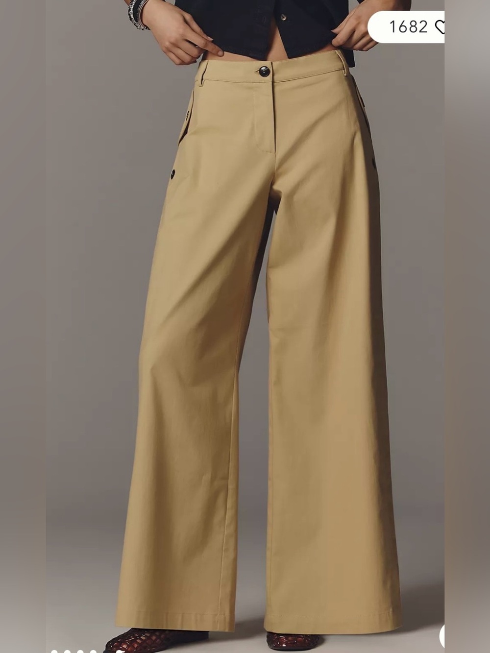 Maeve by Anthropologie Button Pocket Wide Leg Pants (Sold Out) - Size XS